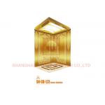 Soft Lighting Elevator Cabin Decoration With Titanium Gold Mirror / Etched for sale