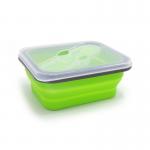 600ML Rectangle BPA Free Silicone Folding Bento Box for sale