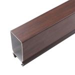 Wooden Grain Aluminum Extrusion Profile , Auminum CNC Processing Section For Glass Curtain Wall for sale