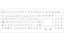 China Red illuminated 108 key ruggedized full keyboard with touchpad for medical supplier