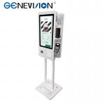 Ordering Payment Kiosk Restaurant 24 Inch Dual Screen On One Floor Stand for sale