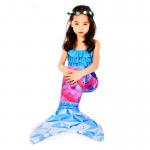 Polyester And Spandex Mermaid Tails For Swimming , Grils Swimmable Bathing Suit 3Pcs