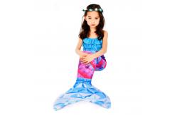 China Polyester And Spandex Mermaid Tails For Swimming , Grils Swimmable Bathing Suit 3Pcs supplier