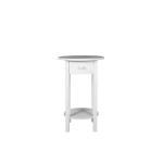 Apartment White Wood Round Coffee Table Glossy White Finished With Drawer for sale