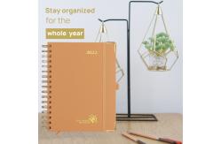 China 2023 Orange Custom Academic Planner Hardback Spiral Vertical Pages supplier