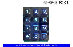 China Phone Booth Usb Industrial Numeric Keypad Metal With 12 Blue Backlight Keys supplier
