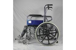 China Multi - Function Aluminum Manual Wheelchair With Detachable Elevating Footrest U Shape Commode Seat supplier