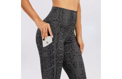 China OEM  Flatlock Stitching Snakeskin Print Workout Leggings stretchable yoga pants supplier