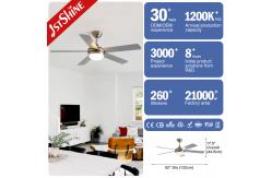 China Dual-Style Ceiling Fan With Light And Reversible Black & Silver Blades Remote Control supplier