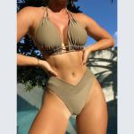Fashionable Bikini Swimwear with Eye-catching Striped Pattern for sale