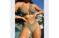 China Fashionable Bikini Swimwear with Eye-catching Striped Pattern supplier