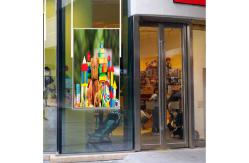 China 43 Inch Dual Two Sided Display Advertising High Brightness Window Facing Hanging Screen supplier