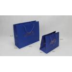 C1S C2S Glossy Coated Personalized Paper Bags Sea Blue Garment Shopping Paper Bags for sale