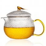 High Temperature Resistant Borosilicate Glass Teapot , Glass Filter Flower Teapot Set for sale