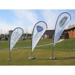 China Single Side Screen Printed Custom Beach Flags 100% Polyester manufacturer
