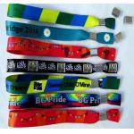 Customization Logo Polyester Woven Cloth Wristbands Concert Promotion Events Gift Adjustable Length Wristbands