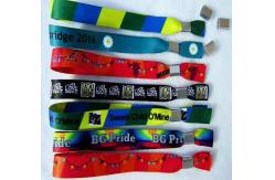 China Customization Logo Polyester Woven Cloth Wristbands Concert Promotion Events Gift Adjustable Length Wristbands supplier