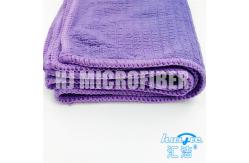 China Purple piped weft knitted check 80% polyester and 20% polyamide kitchen cleaning towel supplier