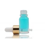 Clear Color 15ml Round Shape Cosmetic Glass Bottle With Gold Aluminum Dropper for sale