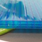 14mm Blue Four Layer Polycarbonate Sheet With Self-extinguishing And UV-resistant Properties For Facades And Canopies for sale