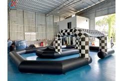 China Black And White Factory Inflatable Large Track Racing Inflatable Obstacle Course supplier
