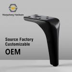 European Light Luxury Sofa & Coffee Table Legs Thickened L-shaped Black Metal Cabinet Support Feet Furniture Hardware Fittings for sale