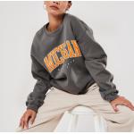 Plain Cotton Crew Neck Jumper Womens Grey Graphic Sweatshirt for sale