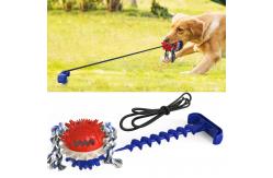 China Indestructible Natural TPR Dog Molar Chew Toy Toothbrush Drawstring Ball Multifunctional supplier