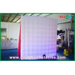 Camber Inflatable Party Photo Booth Windproof With LED Light And Red Curtain