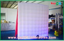 China Camber Inflatable Party Photo Booth Windproof With LED Light And Red Curtain supplier