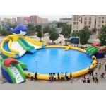 Silk Printing PVC Inflatable Water Parks For Inground Pools Double Stitching for sale