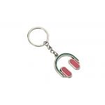 Pink Headphone Iron Enamel Key Chains Mini Advertising Gift Keyring for sale
