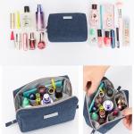 Women Foldable Blank Polyester Cosmetic Bag With Zipper for sale