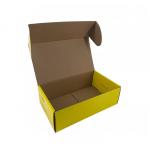 Folding Compostable Packaging Boxes Corrugated Yellow Paper Box Embossing