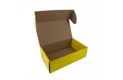 China Folding Compostable Packaging Boxes Corrugated Yellow Paper Box Embossing supplier