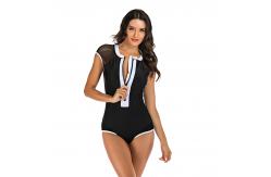 China Active Stretch Zip Womens Surfing Suits Breathable Mesh One Piece supplier
