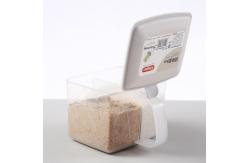 China Salt Chicken Essence 2 Compartment Kitchen Seasoning Box With Spoon supplier