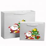 Small Business Logo Printed White Paper Bags with Custom Logo and Black Handle for sale