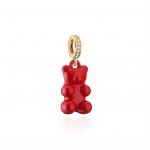 Custom Gold Plated Teddy Bear Pendant Necklace Lovely Artificial Cubic Zirconia