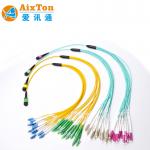 Single Mode 8 12 24 Core OM3 Fiber Optic MPO Cable at for MPO MTP Fiber Optic Bridge with 10G Ethernet Distance 300m at 850nm for sale
