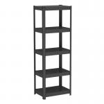 5-Shelf Black Steel Organizer Metal Storage Shelves For Home for sale
