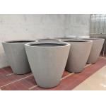 Customized Color Round Fiberglass Planter Pots With Drainage Hole for sale