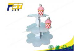 China Durable Cardboard Three Tier Cake Stand , Cardboard Cupcake Display Stands supplier