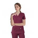 180 GSM Spandex Short Sleeve L Women Plain Woven Scrubs Medical Uniform Wrinkle-free for sale