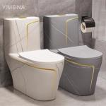 Siphon Flushing Floor Mounted Black White Toilet S Trap Hotel Design for sale