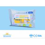 Anti Mosquito Baby Wet Wipes Cleaning Face And Feet Enviromental Protection for sale