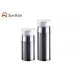 Plastic silver cosmetic vacuum bottle 30ml 50ml body cream care packaging SR2151B for sale