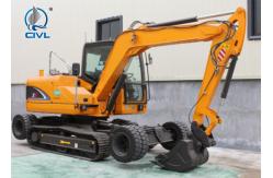 China Yellow Colour Wheel Crawler Excavator Backhoe 0.3m3 Bucket Capacity 2200rpm supplier