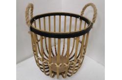 China Brown Round Vintage Bamboo Basket Set supplier