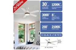 China LED Smart Ceiling Fan Light White Finish 5 MDF Blade High Speed supplier